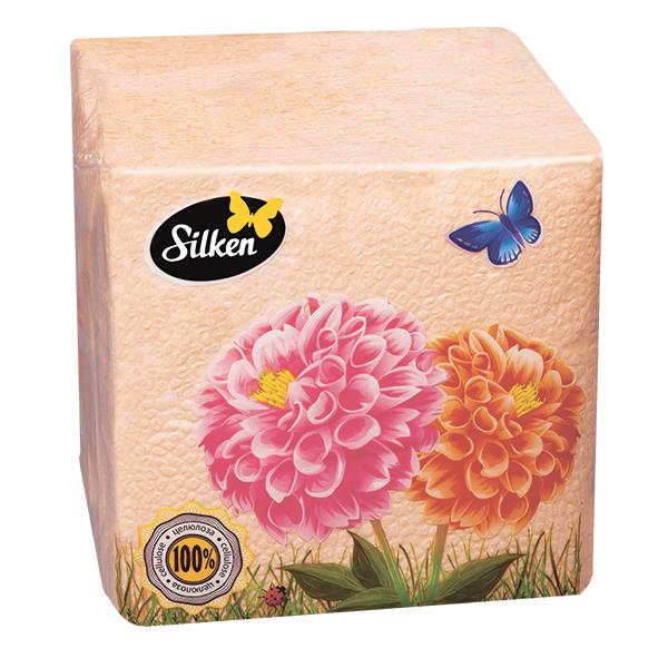 Silken Серветки одношарові 24*24 Абрикосові 100 шт/уп